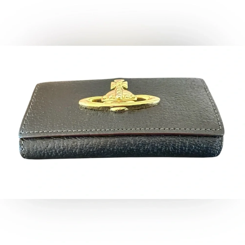 VIVIENNE WESTWOOD Black Four-Ring Key Holder Orb Design Unisex w Box & Bag NIB